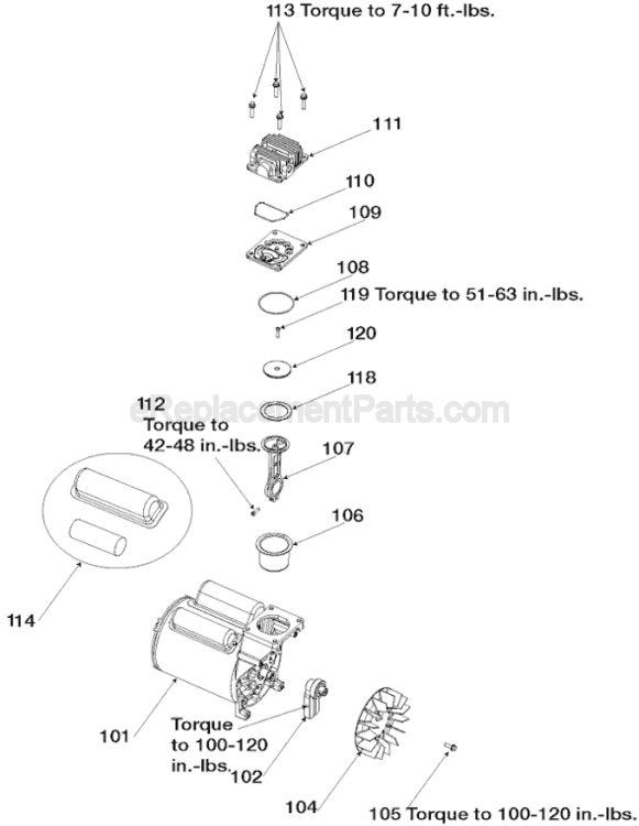 Page B Diagram and Parts List for CPF23400P Type 1 Porter Cable Compressor